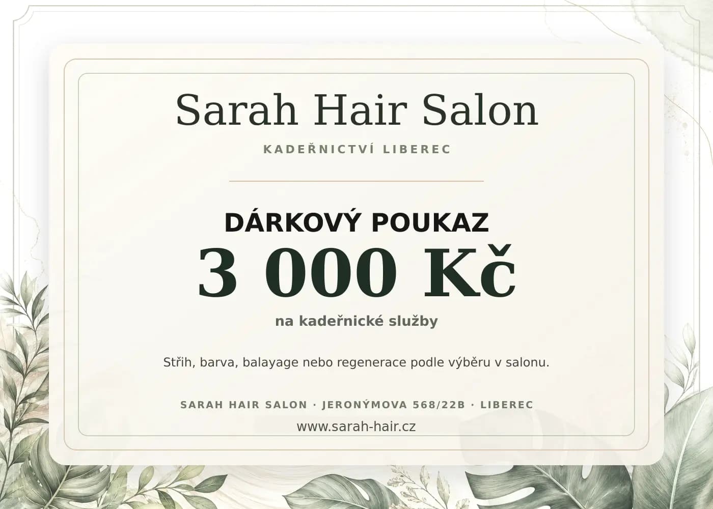 Dárkový poukaz 3 000 Kč